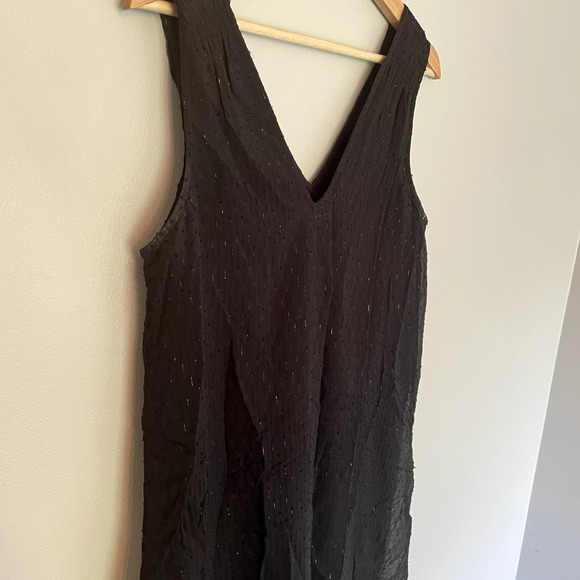 Madewell Nightshine Dress Black Silk Sparkly Shift Dress Size 2 - Picture 10 of 16